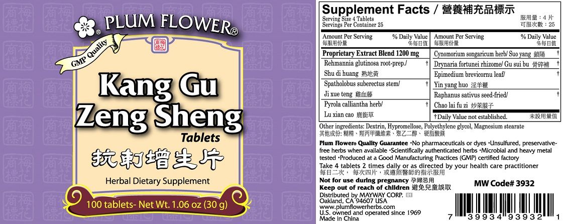 Kang Gu Zeng Sheng Pian (100 Tablets)-Vitamins & Supplements-Plum Flower-Pine Street Clinic