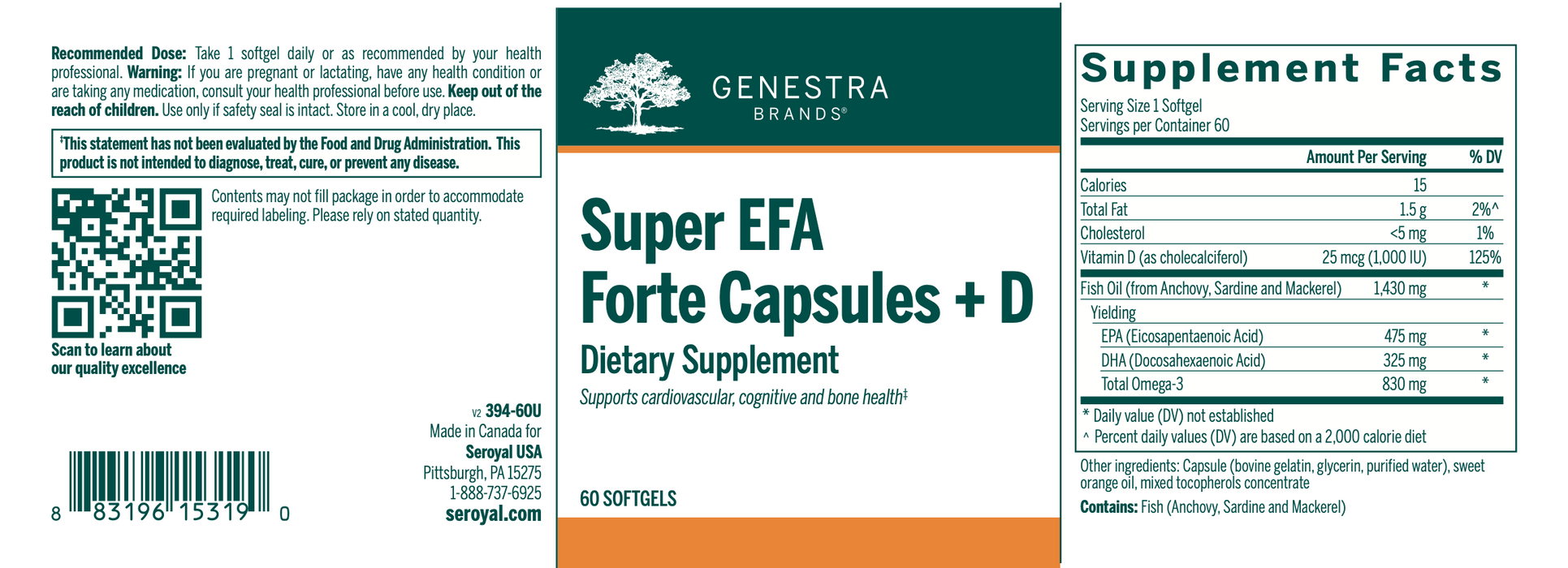 Super EFA Forte Capsule + D (60 Softgels)