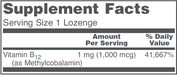Methyl B-12-Vitamins & Supplements-Protocol For Life Balance-1,000 mcg - 100 Lozenges-Pine Street Clinic