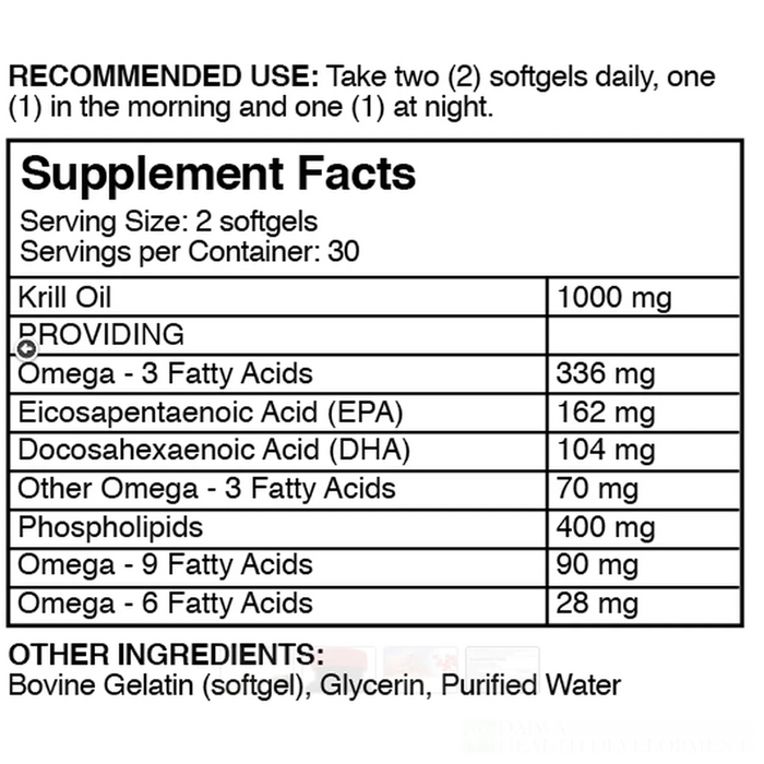 Krill Oil (60 Softgels)-Vitamins & Supplements-Daiwa Health Development-Pine Street Clinic