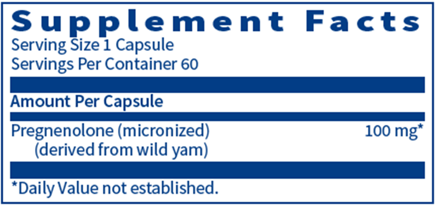 Pregnenolone (60 Capsules)-Vitamins & Supplements-Klaire Labs - SFI Health-Pine Street Clinic