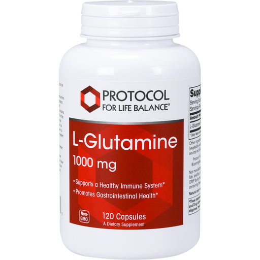 L-Glutamine-Vitamins & Supplements-Protocol For Life Balance-1000 mg - 120 Capsules-Pine Street Clinic