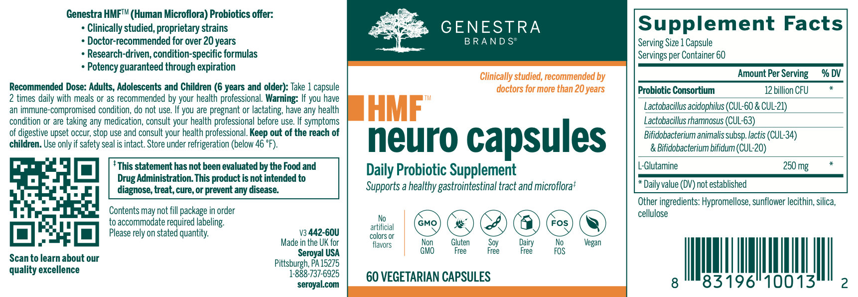 HMF Neuro Capsule (60 Capsules)-Vitamins & Supplements-Genestra-Pine Street Clinic