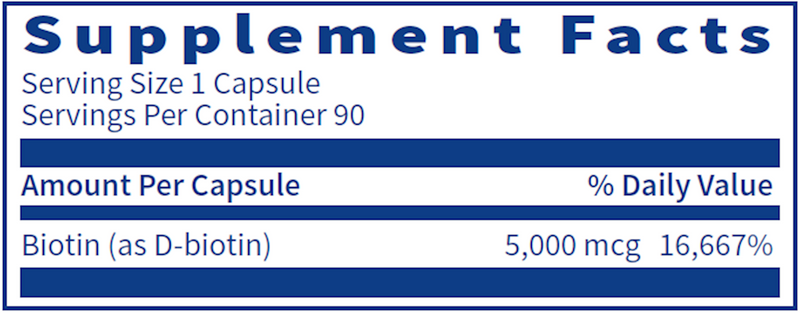 Biotin (5000 mcg) (90 Capsules)
