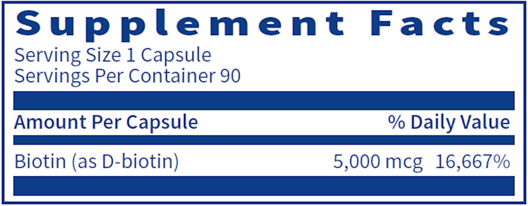 Biotin (5000 mcg) (90 Capsules)-Klaire Labs - SFI Health-Pine Street Clinic
