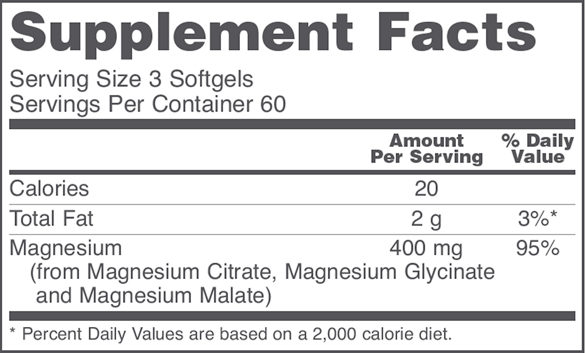 Magnesium Citrate Plus (Glycinate & Malate) (180 Softgels)