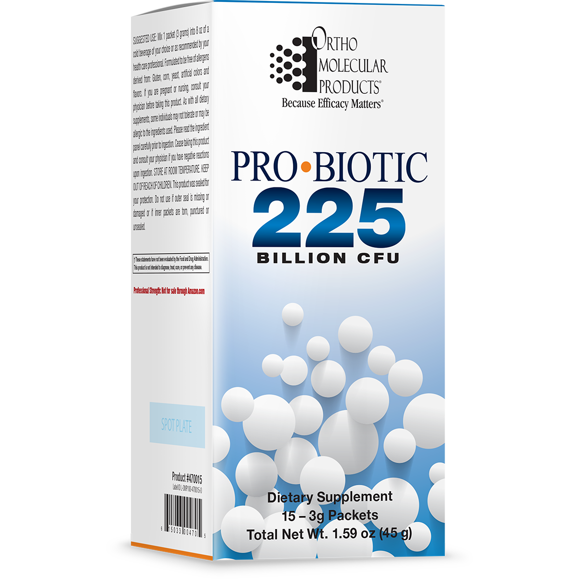 Ortho Molecular Products Probiotic 225 15 Packets — Pine Street Clinic