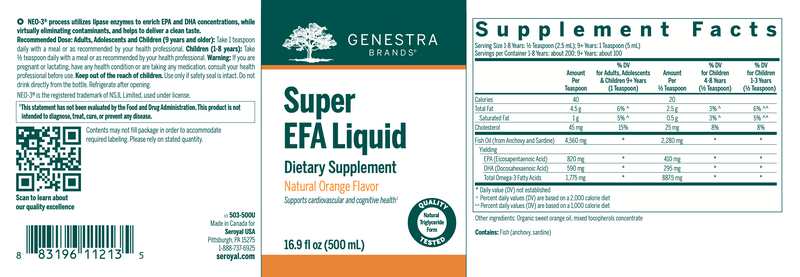 Super EFA Liquid (Natural Orange Flavor)