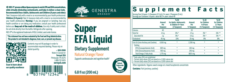 Super EFA Liquid (Natural Orange Flavor)