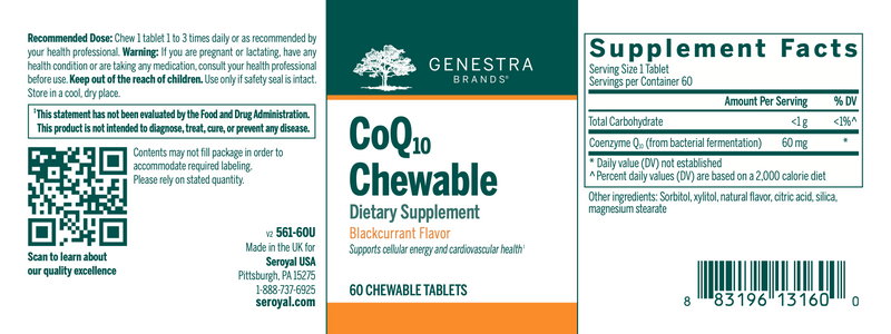 CoQ10 Chewable (60 Tablets)