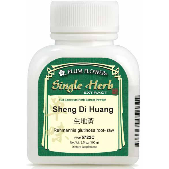 Sheng Di Huang (Rehmannia glutinosa root) (Raw) Extract Powder (100 Grams)-Chinese Formulas-Plum Flower-Pine Street Clinic