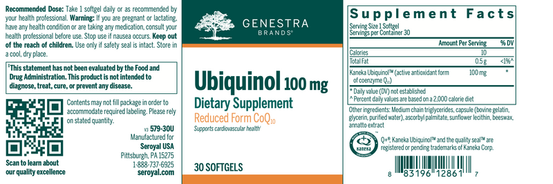 Ubiquinol (100mg) (30 Softgels)
