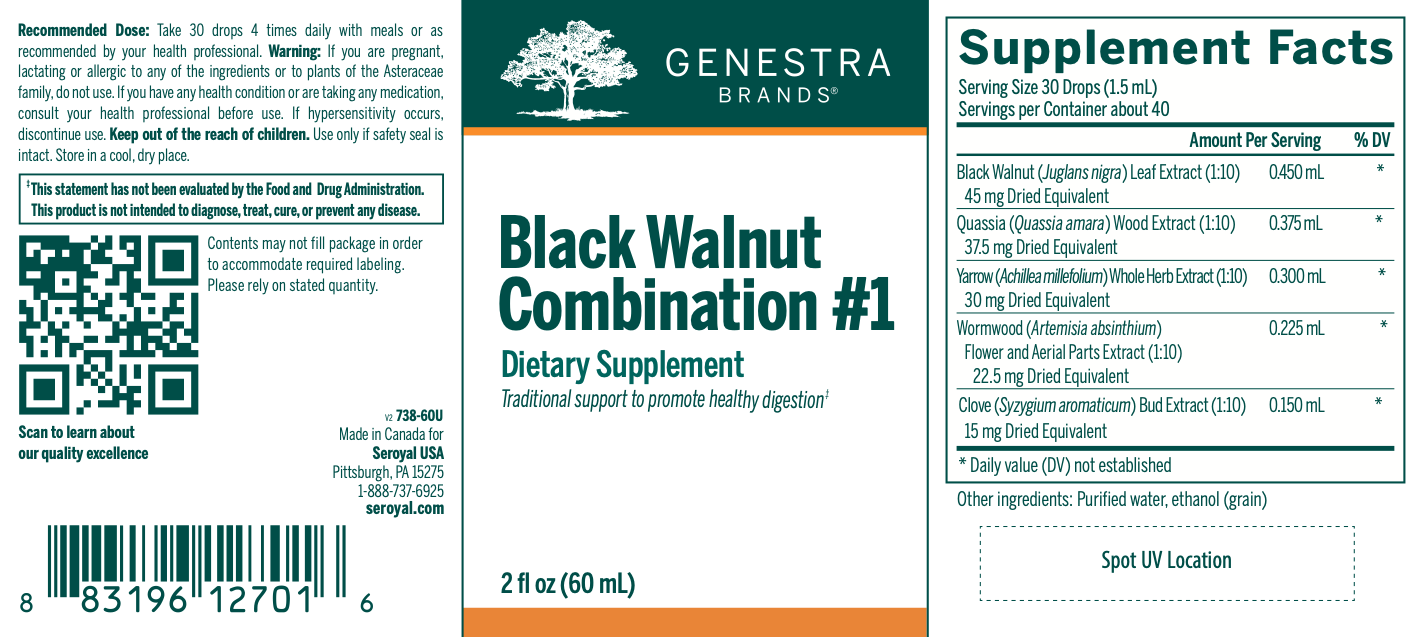 Black Walnut Combination 1 (60 ml)-Vitamins & Supplements-Genestra-Pine Street Clinic