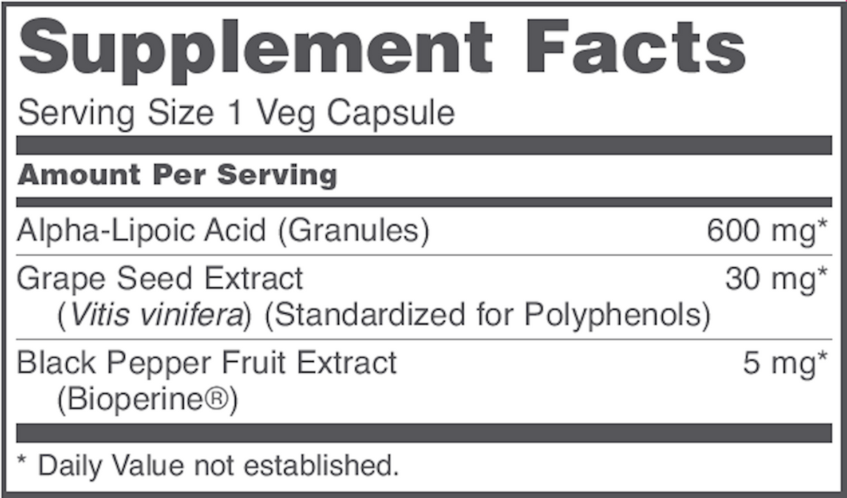 Alpha Lipoic Acid (600 mg) (60 Capsules)-Vitamins & Supplements-Protocol For Life Balance-Pine Street Clinic