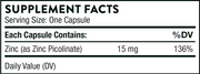 Zinc Picolinate (15 mg) (60 Capsules)