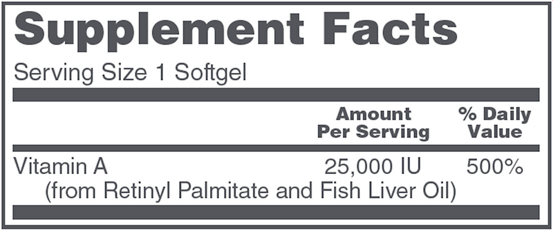 Vitamin A (25,000 IU) (100 Softgels)