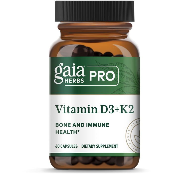 Vitamin D3 + K2 (60 Capsules)-Vitamins & Supplements-Gaia PRO-Pine Street Clinic