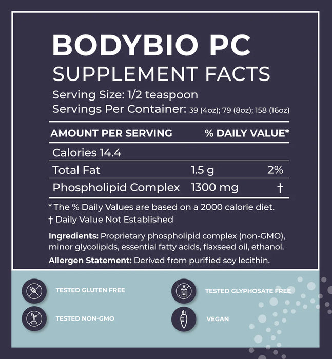 BodyBio PC (Phosphatidylcholine)-Vitamins & Supplements-BodyBio-60 Softgels-Pine Street Clinic