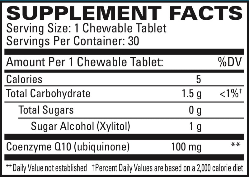 CoQ10 Chewable (100 mg) (30 Chew Tablets)