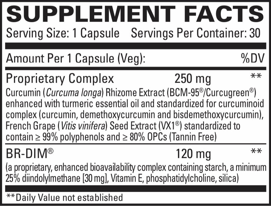 DIM + Curcumin (30 Capsules)-Vitamins & Supplements-EuroMedica-Pine Street Clinic