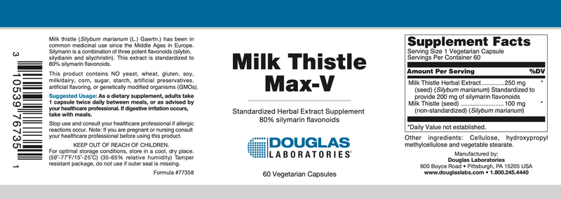 Milk Thistle Max-V (60 Capsules)