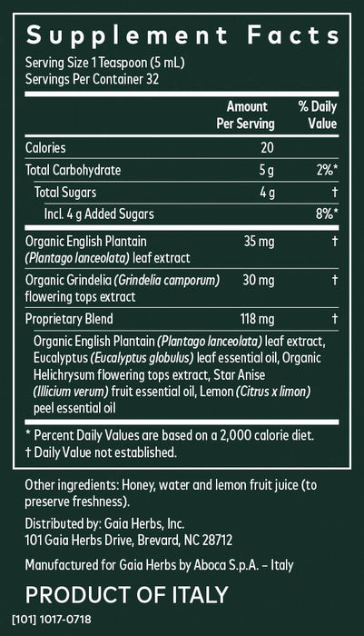 Bronchial Wellness Herbal Syrup (5.4 oz)-Gaia Herbs-Pine Street Clinic