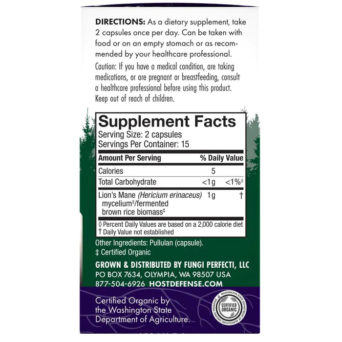 Lion's Mane-Vitamins & Supplements-Host Defense-120 Capsules-Pine Street Clinic