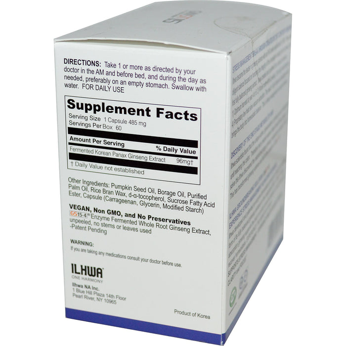 Ilhwa GinST 15 Soft Gels (60 Capsules) Supplement Facts