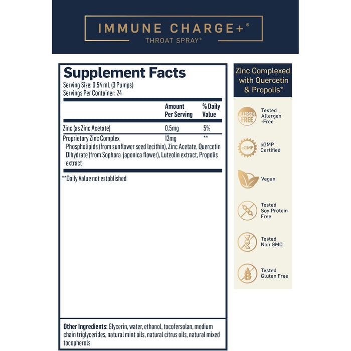 Immune Charge+ Throat Spray (27 ml)-Vitamins & Supplements-Quicksilver Scientific-Pine Street Clinic