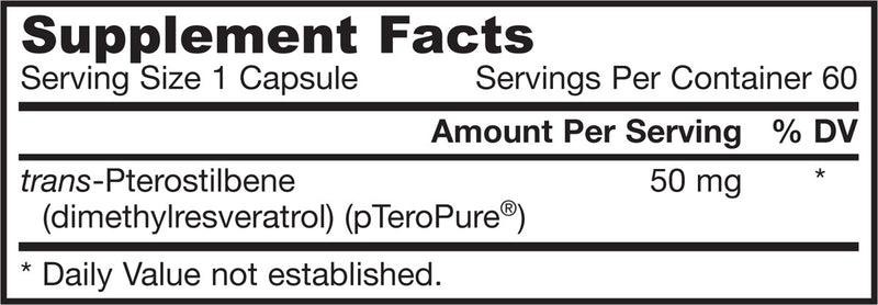 Trans-Pterostilbene 50 mg (60 Capsules)