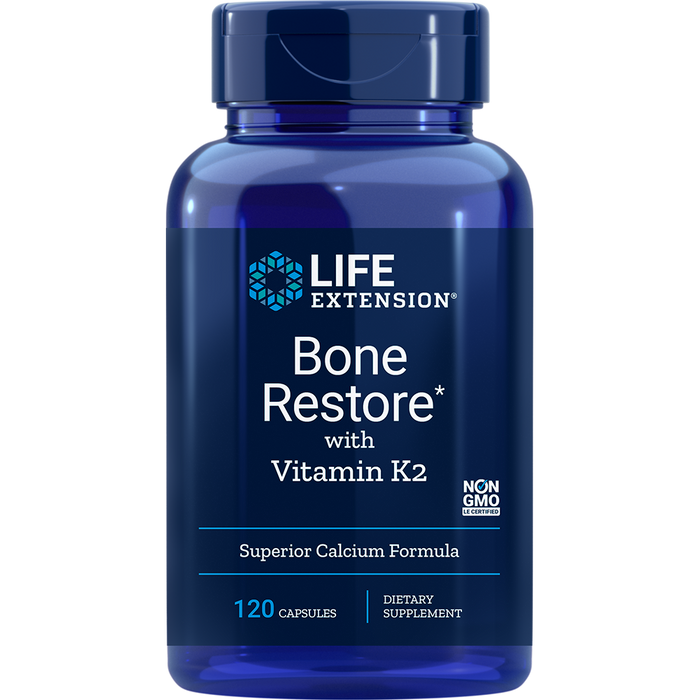 Life Extension Bone Restore with Vitamin K2 (120 Capsules)