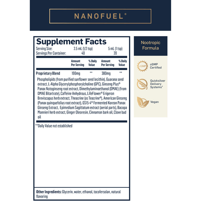 NanoFuel Nootropic Formula (100 ml)-Quicksilver Scientific-Pine Street Clinic