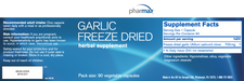 Garlic Freeze Dried (90 Capsules)-Vitamins & Supplements-Pharmax-Pine Street Clinic