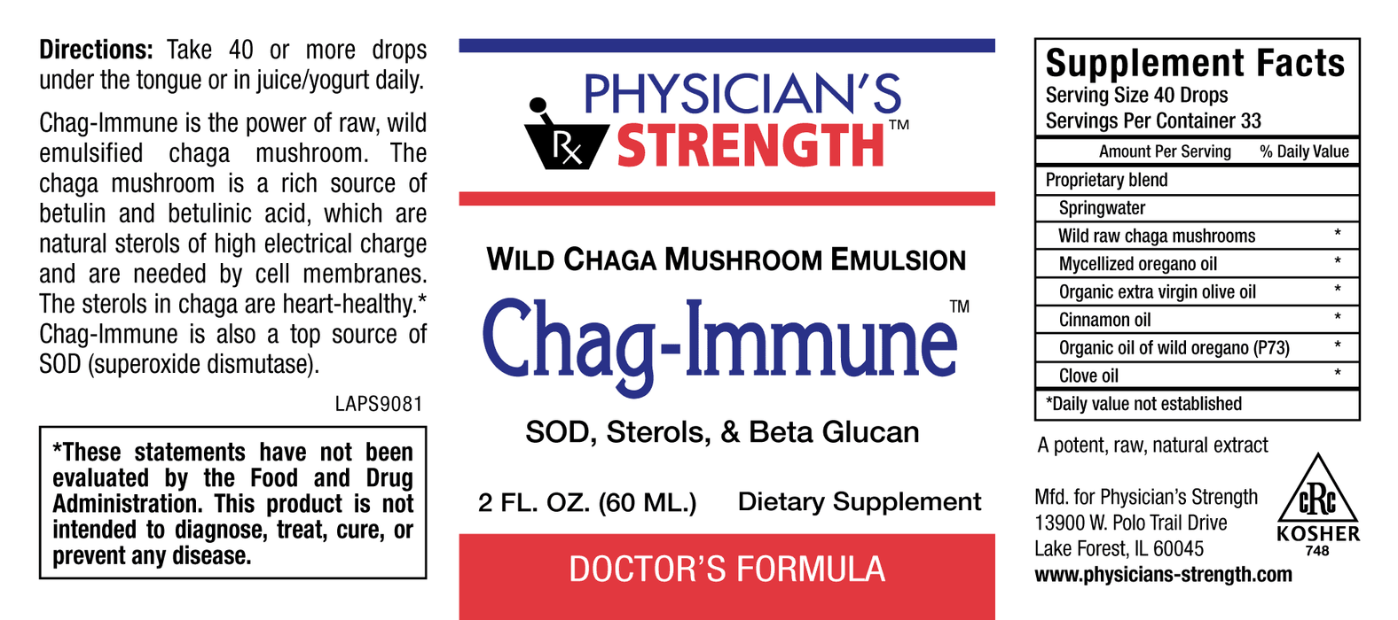 Chag-Immune (2 Fluid Ounces)-Vitamins & Supplements-Physician's Strength-Pine Street Clinic