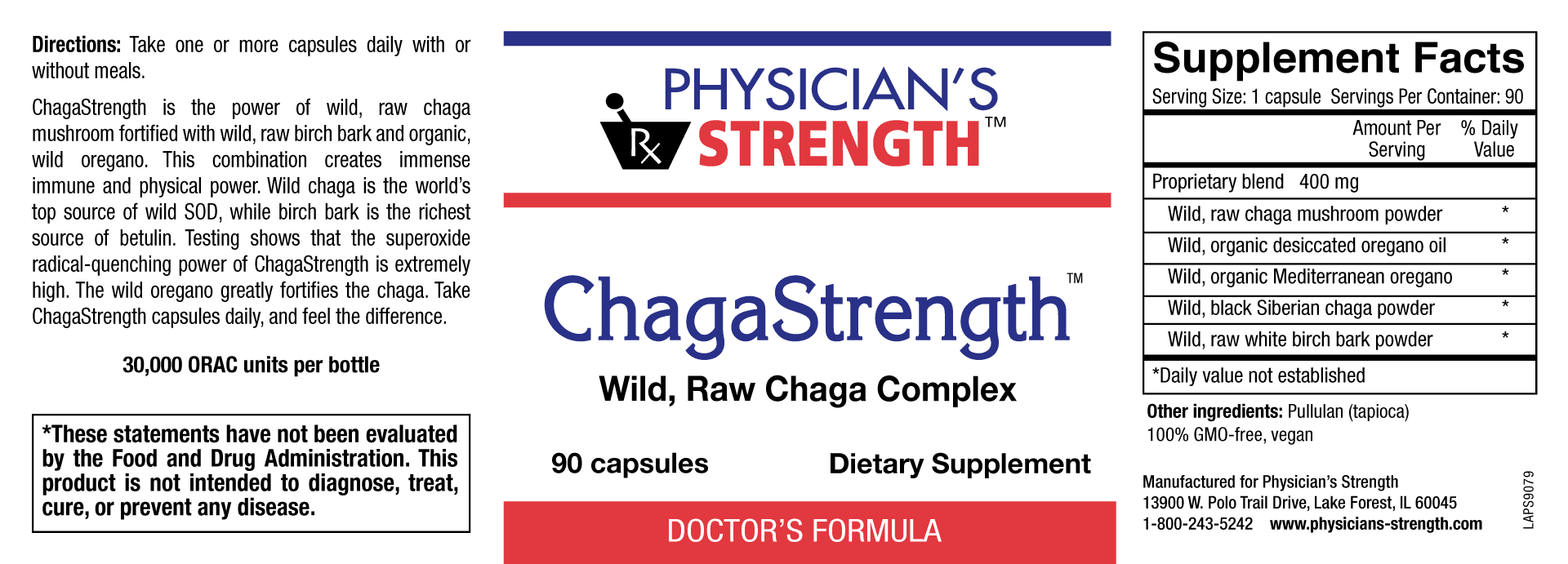 ChagaStrength (90 Capsules)-Vitamins & Supplements-Physician's Strength-Pine Street Clinic