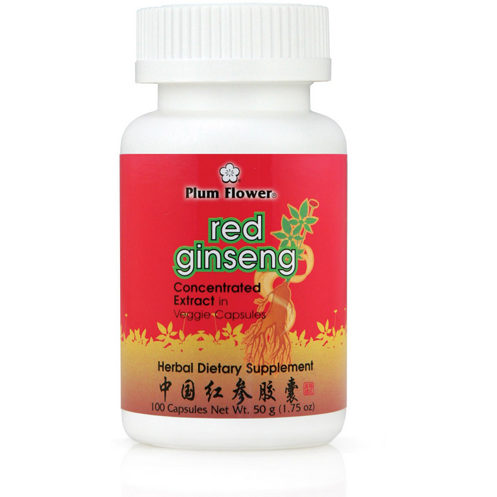 Red Ginseng (Ren Shen) (100 Capsules)-Chinese Formulas-Plum Flower-Pine Street Clinic