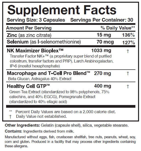 Transfer Factor Multi-Immune (Mushroom-free) (90 Capsules)