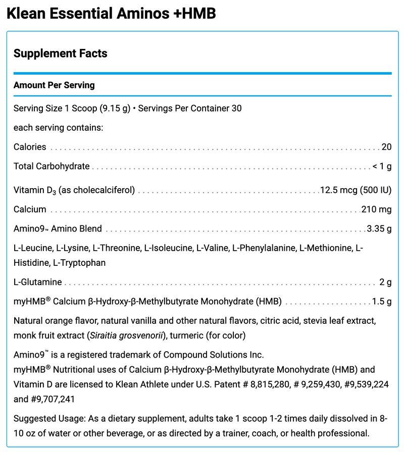 Klean Essential Aminos +HMB