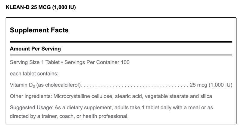 Klean-D (100 Tablets)