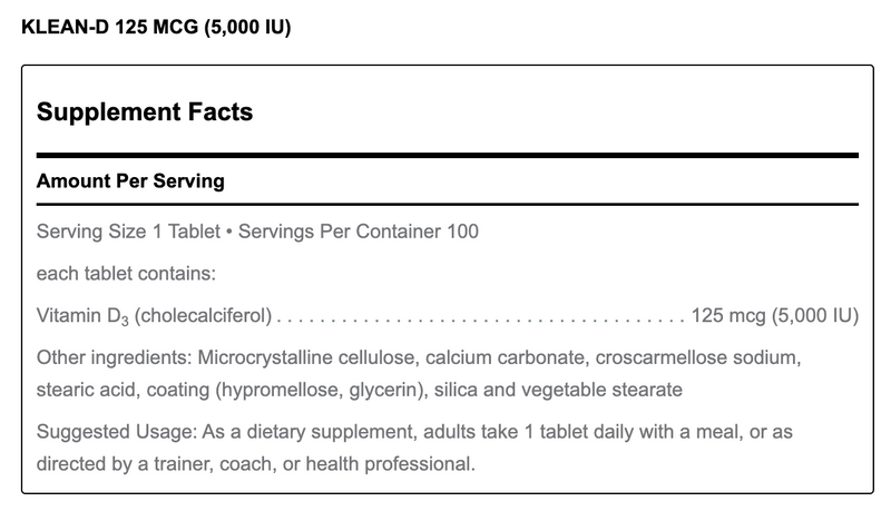 Klean-D (100 Tablets)