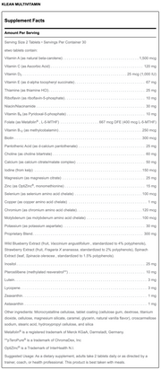Klean Multivitamin (60 Tablets)
