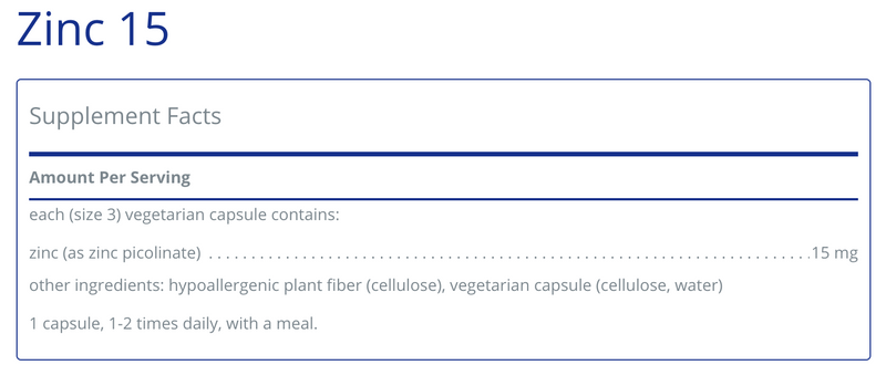 Zinc Picolinate (15 mg)