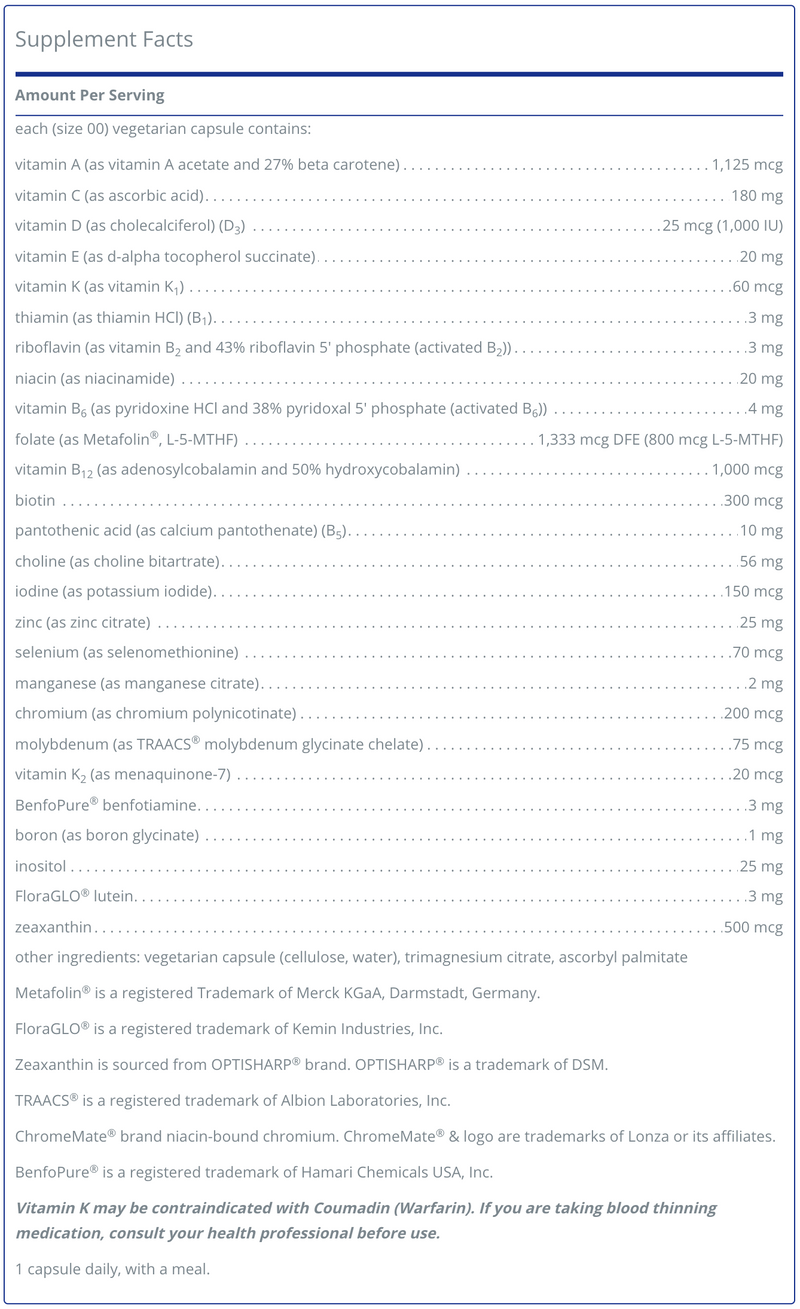 PureGenomics Multivitamin (60 Capsules)