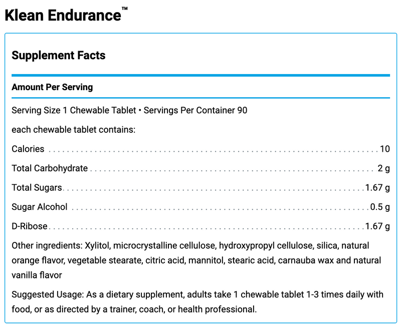 Klean Endurance (90 Chewable Tablets)