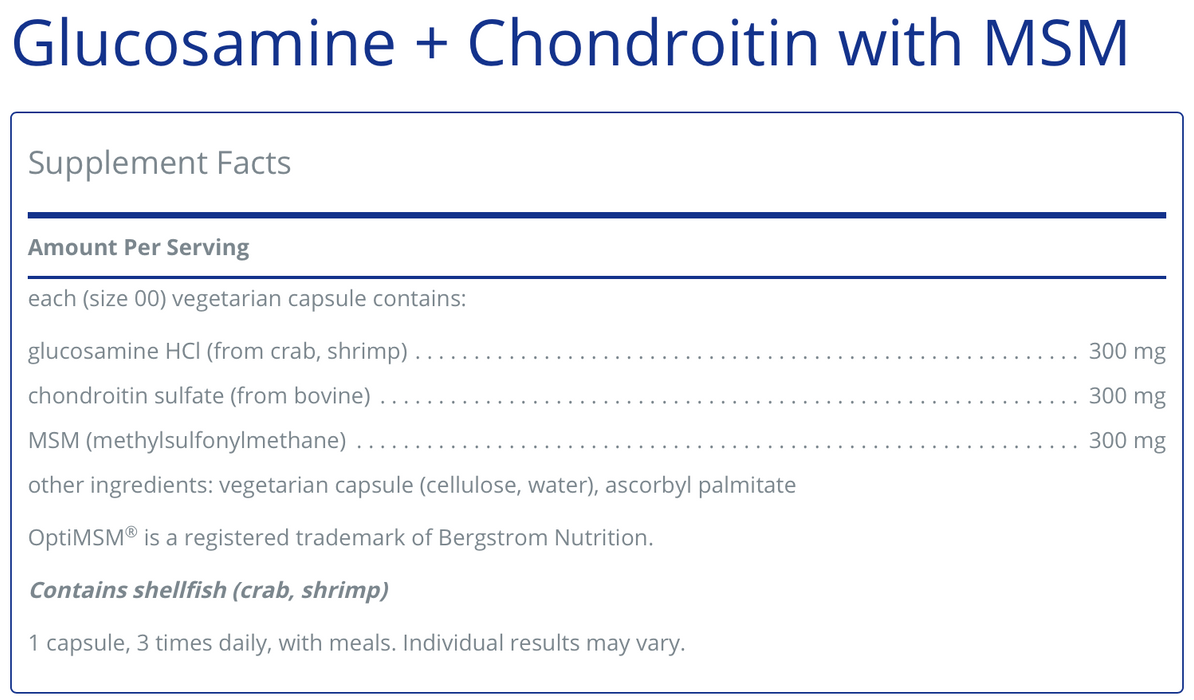 Glucosamine Chondroitin with MSM-Vitamins & Supplements-Pure Encapsulations-60 Capsules-Pine Street Clinic