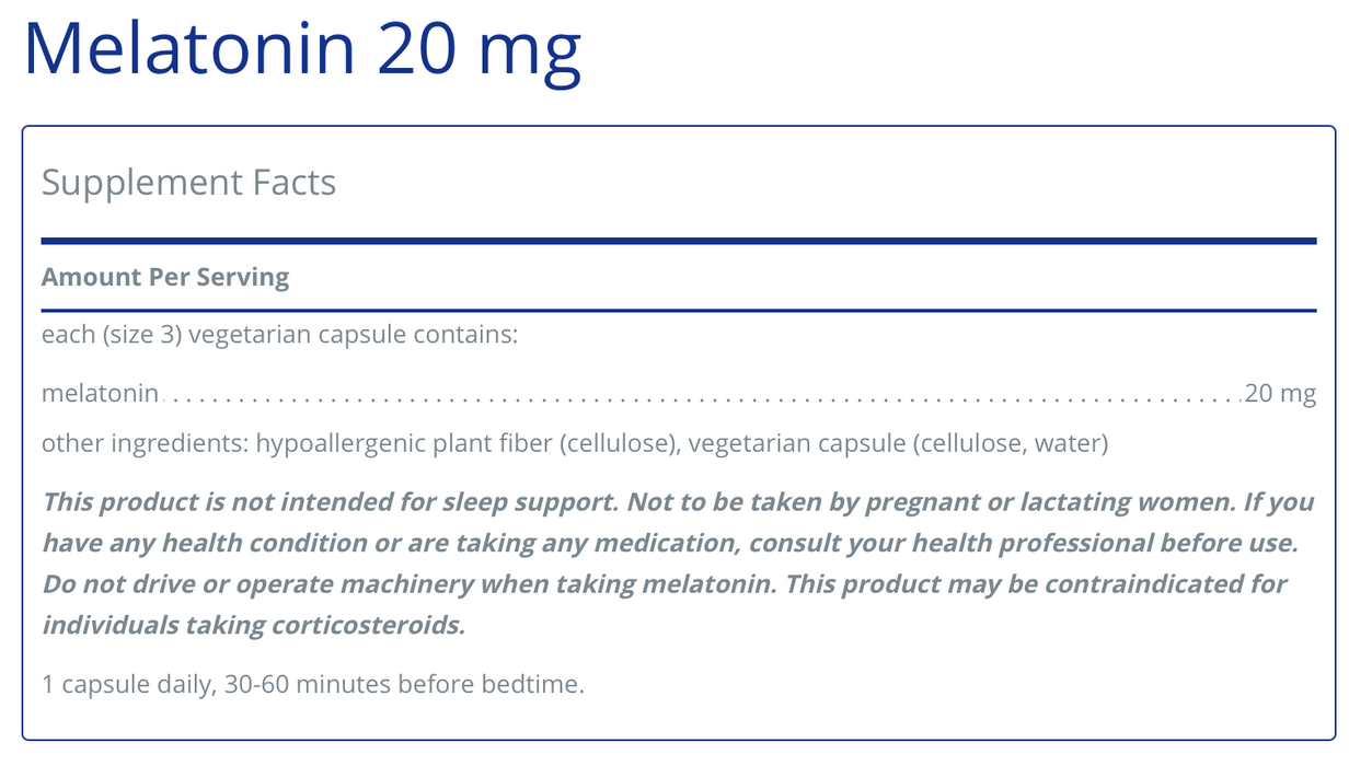 Melatonin (20 mg)-Pure Encapsulations-Pine Street Clinic
