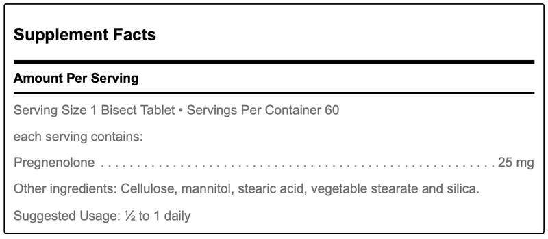 Pregnenolone (25 mg) (60 Tablets)