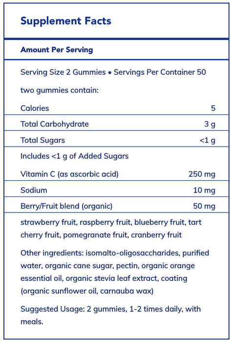 Vitamin C Gummy (100 Gummies)-Vitamins & Supplements-Pure Encapsulations-Pine Street Clinic