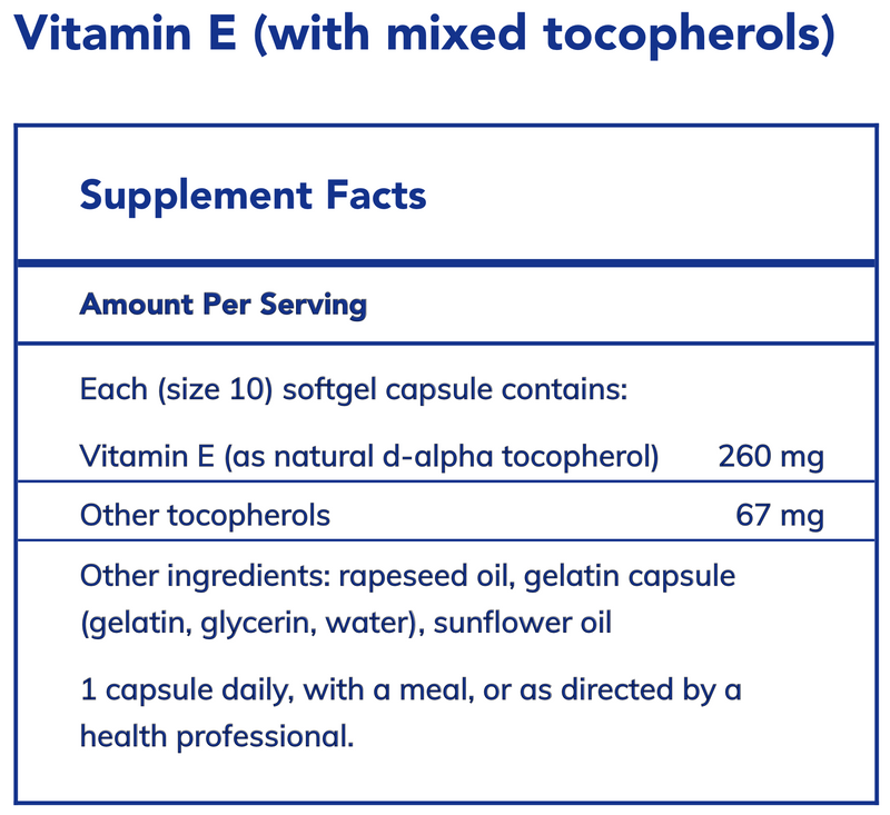 Vitamin E (with mixed tocopherols)