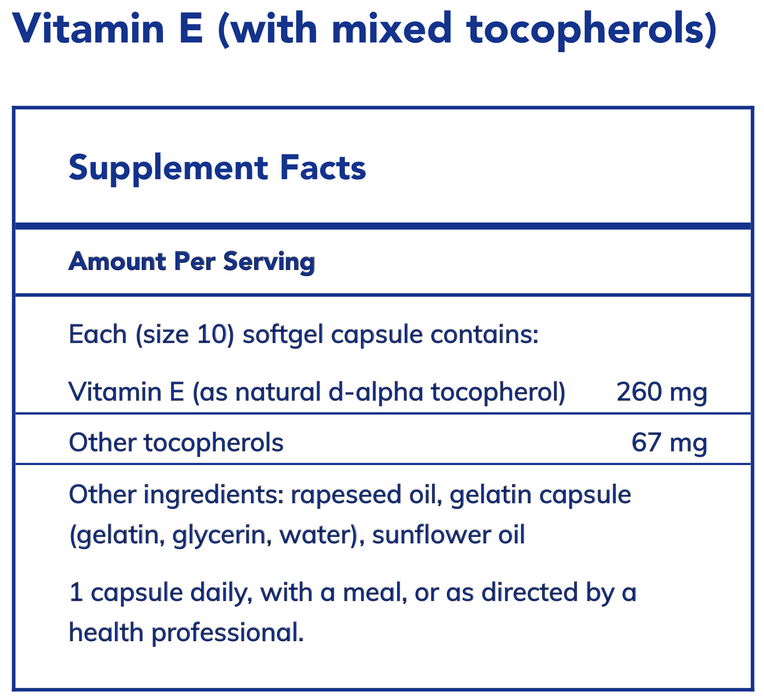 Vitamin E (with mixed tocopherols)-Vitamins & Supplements-Pure Encapsulations-180 Softgels-Pine Street Clinic